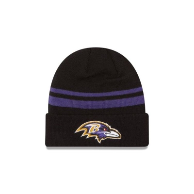 Black Baltimore Ravens Hat - New Era NFL Cuff Knit Beanie USA9156728